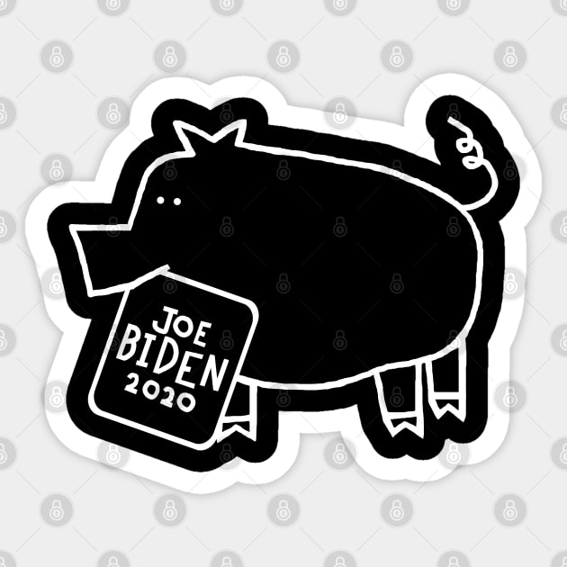 Whiteline Cute Pig with Joe Biden 2020 Sign Sticker by ellenhenryart